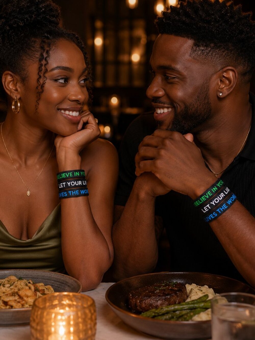 Unisex Bracelets Inspirational Silicone Wristband Set 3 Motivational Positive